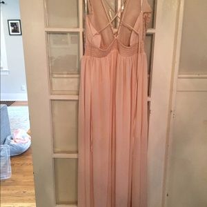 Soft Pink Floral and Chiffon Blush Dress